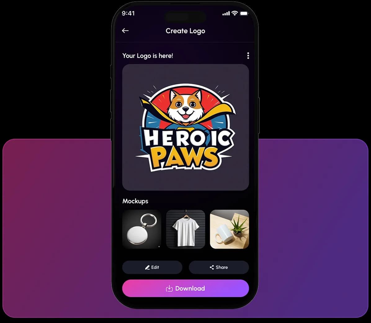 Descarga tus logos terminados generados con IA